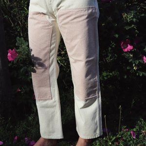 Rudy Jude Color Block Utility Jeans - Peach Sz 1